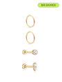 14K Solid Gold Slim Hoops Set - Kosinerjewelry-Earrings