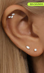 14K Solid Gold Flatback Marquise Set - Kosinerjewelry-Earrings