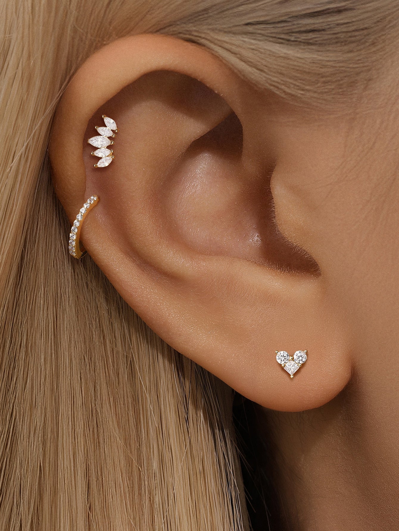 14K massief gouden plaksteenkroonset