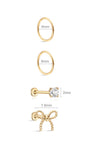 Conjunto de laço com parte traseira lisa em ouro maciço 14K - Kosinerjewelry