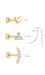14K Solid Gold Flatback Love Set - Kosinerjewelry