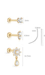 14K Solid Gold Flatback Spring Sparkles Set - Kosinerjewelry-Ohrringe