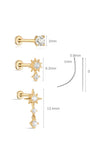 14K massief gouden plaksteen sterrenset - Kosiner sieraden-oorbellen