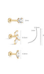 14K Solid Gold Flatback Marquise Set - Kosinerjewelry-Earrings