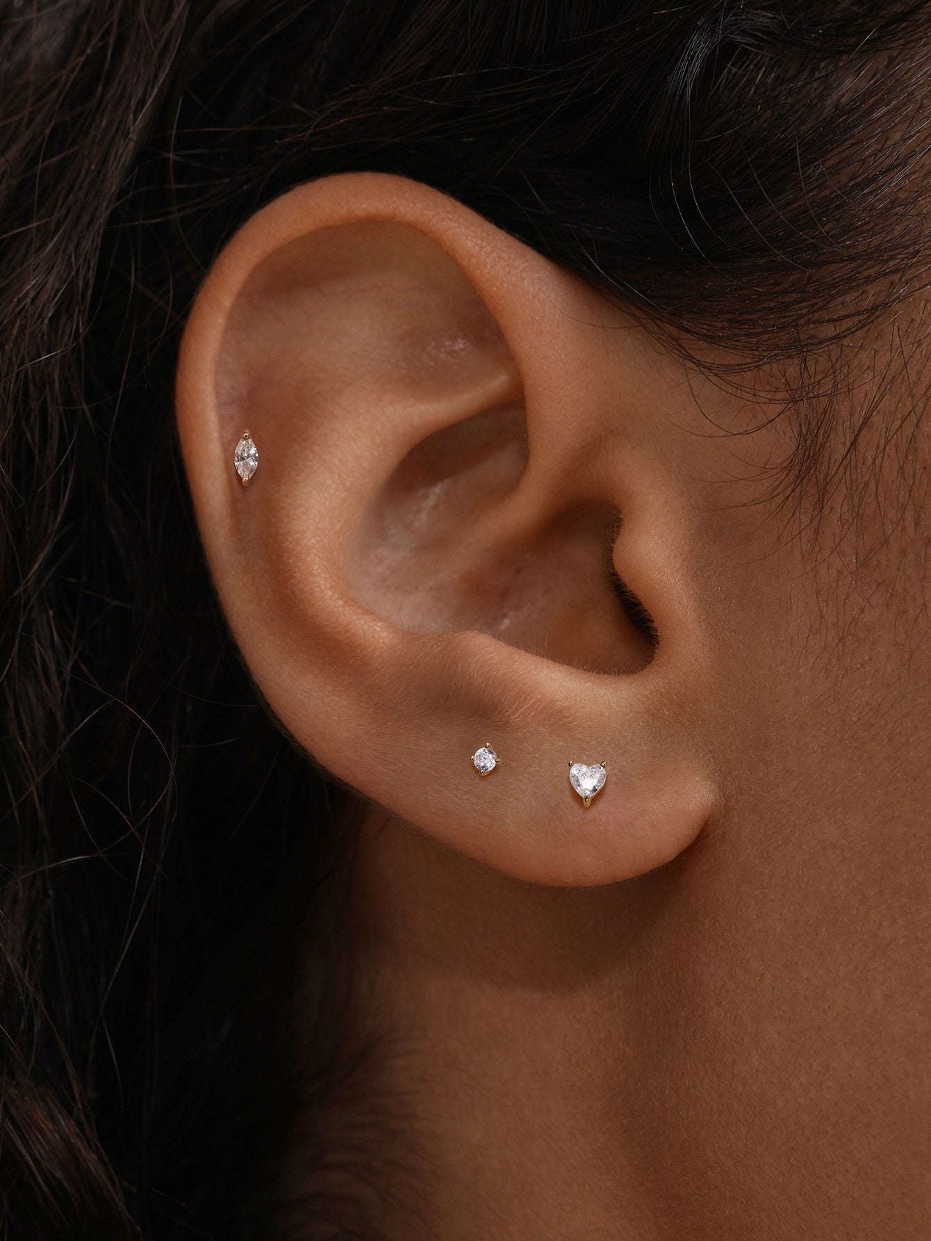 Core Flatback Set in 14K Solid Gold