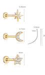 Kosiner Jewelry KOSINER 14K Solid Gold Delicate Cosmic Stud Set