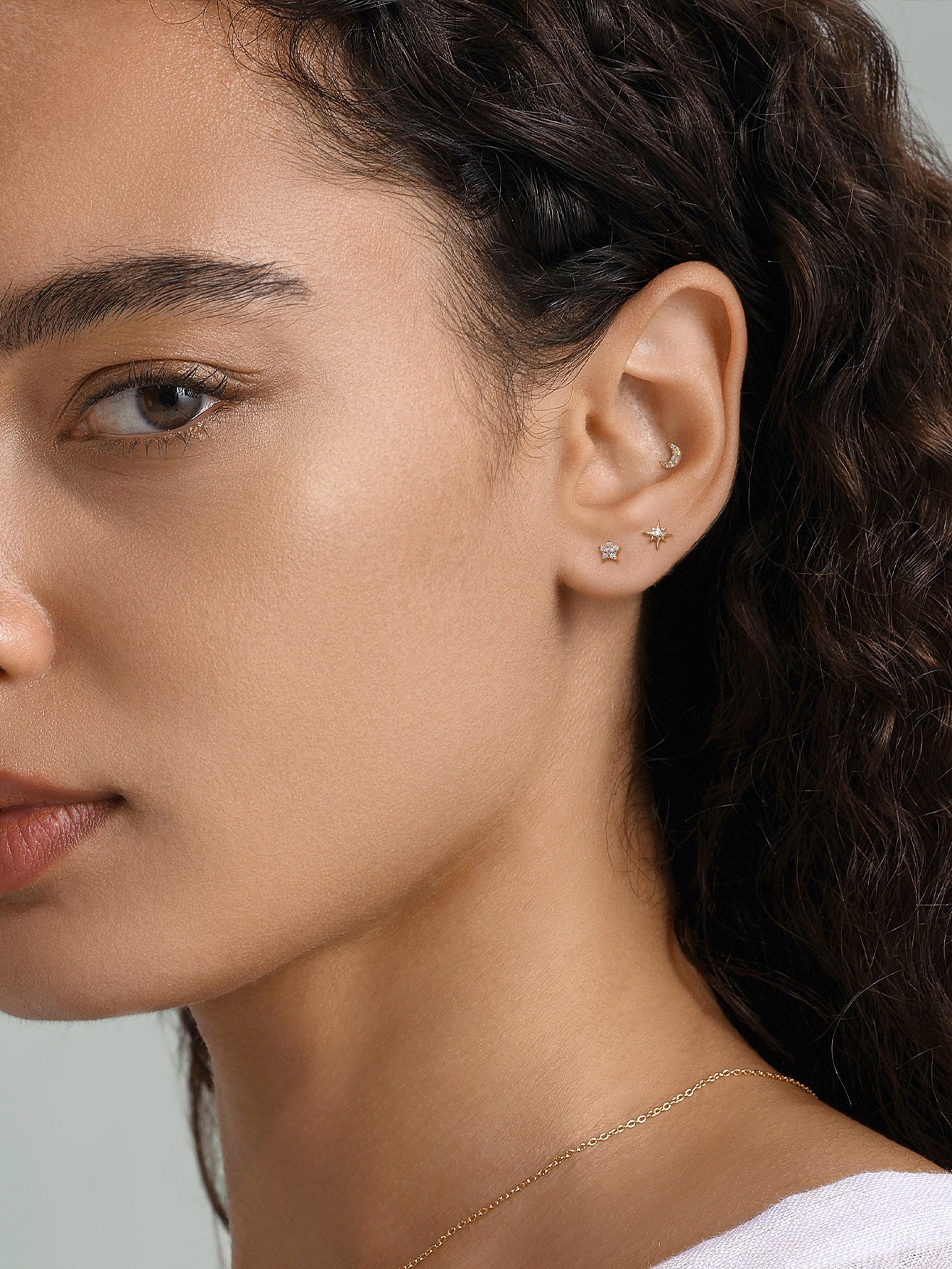 Cosmic Flatback Set in 14K Solid Gold