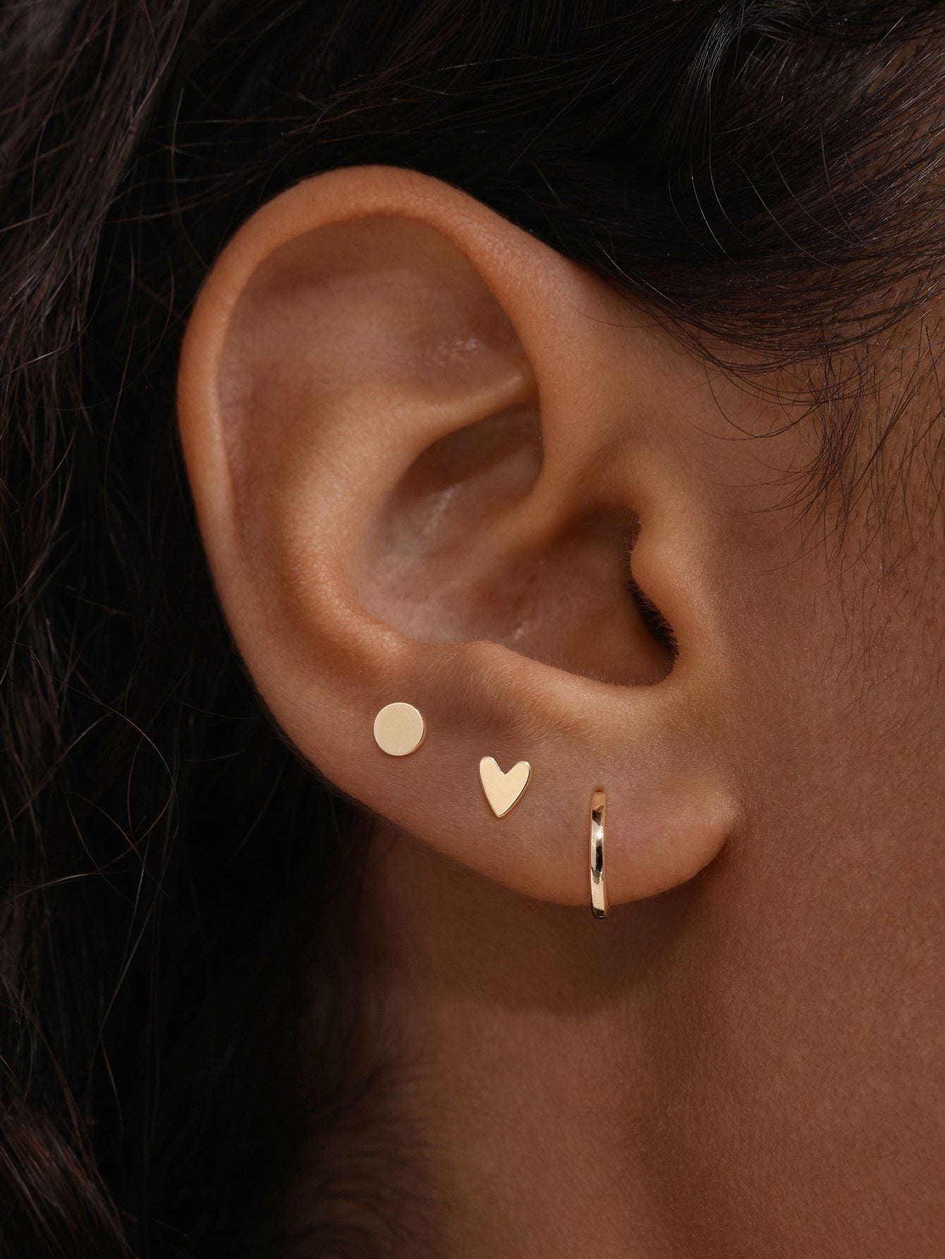 Glossy Flatback Set in 14K Solid Gold