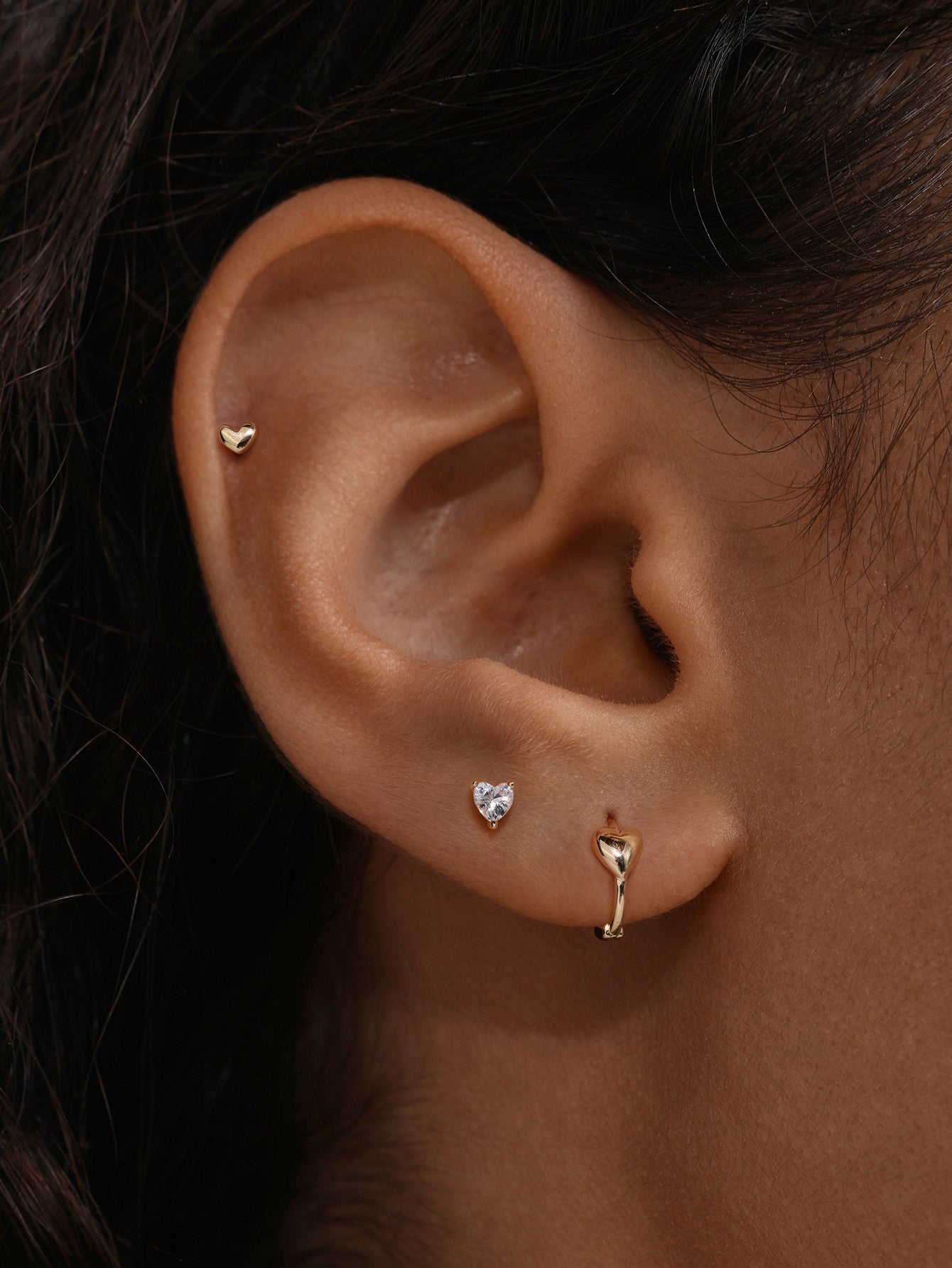 Heart  Flatback Set in 14K Solid Gold