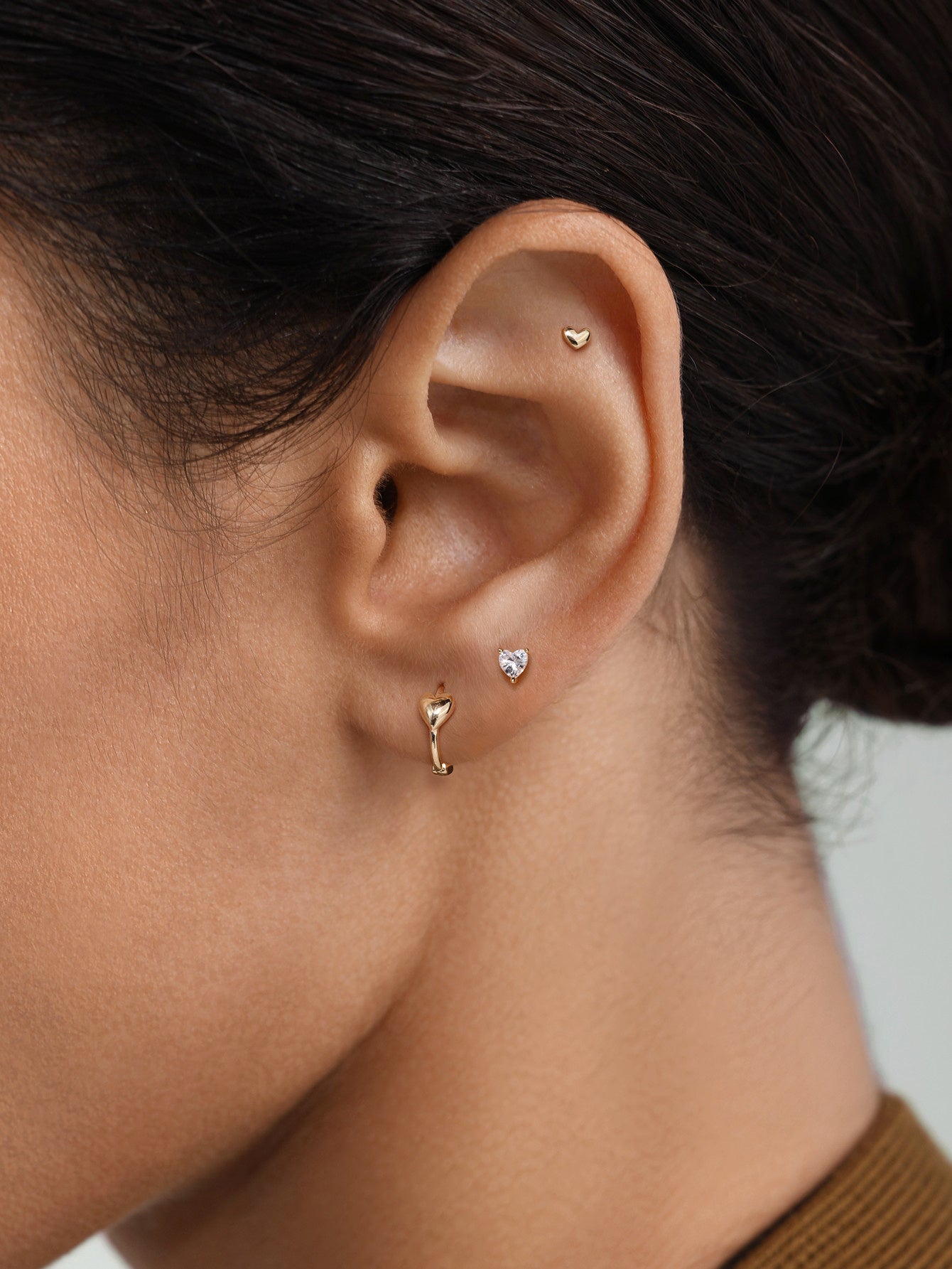 Heart  Flatback Set in 14K Solid Gold