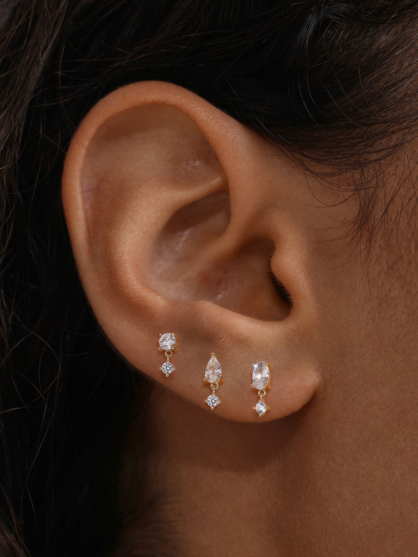 Oval CZ Pendant Flatback Set in 14K Solid Gold