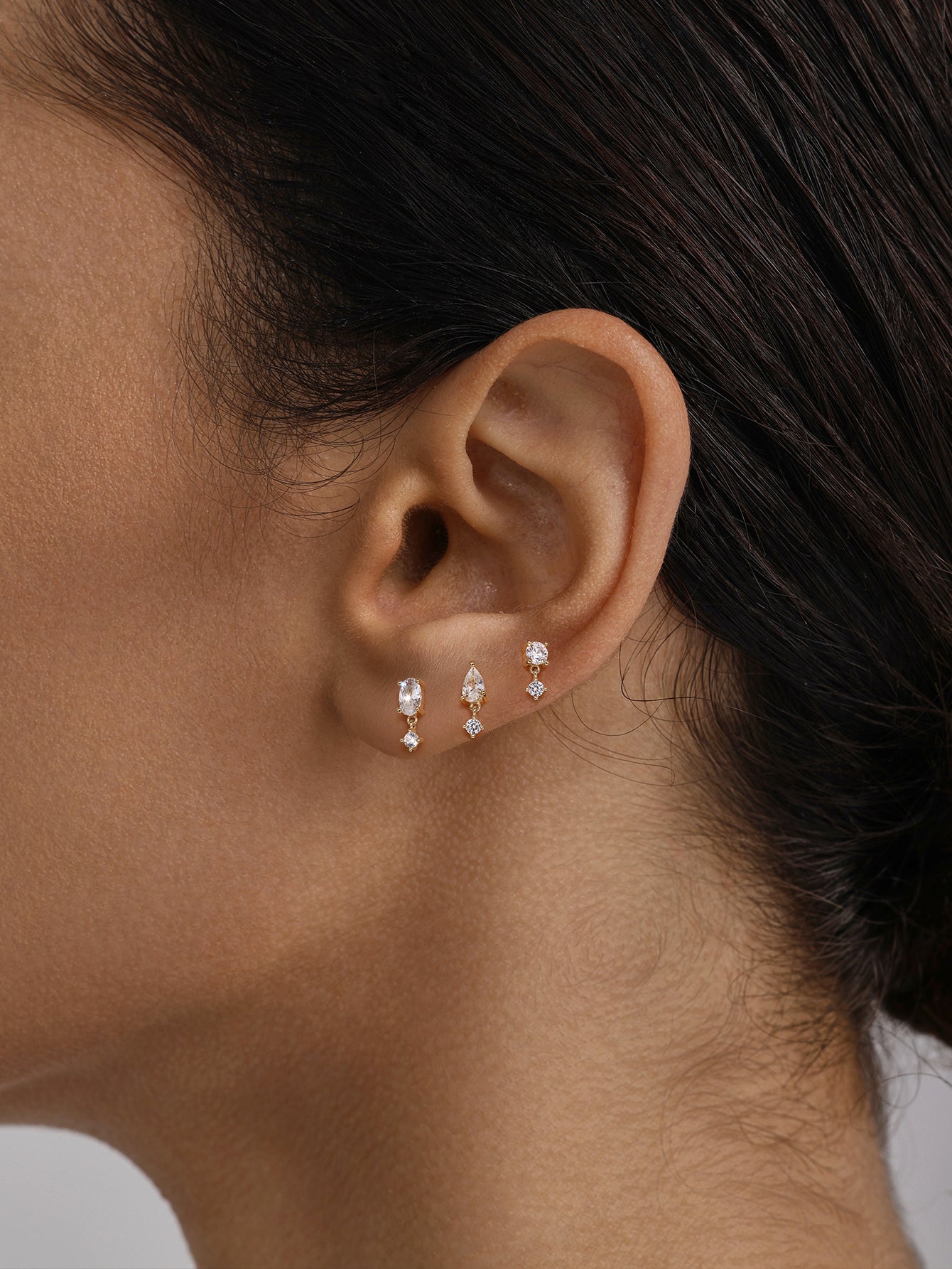 Oval CZ Pendant Flatback Set in 14K Solid Gold