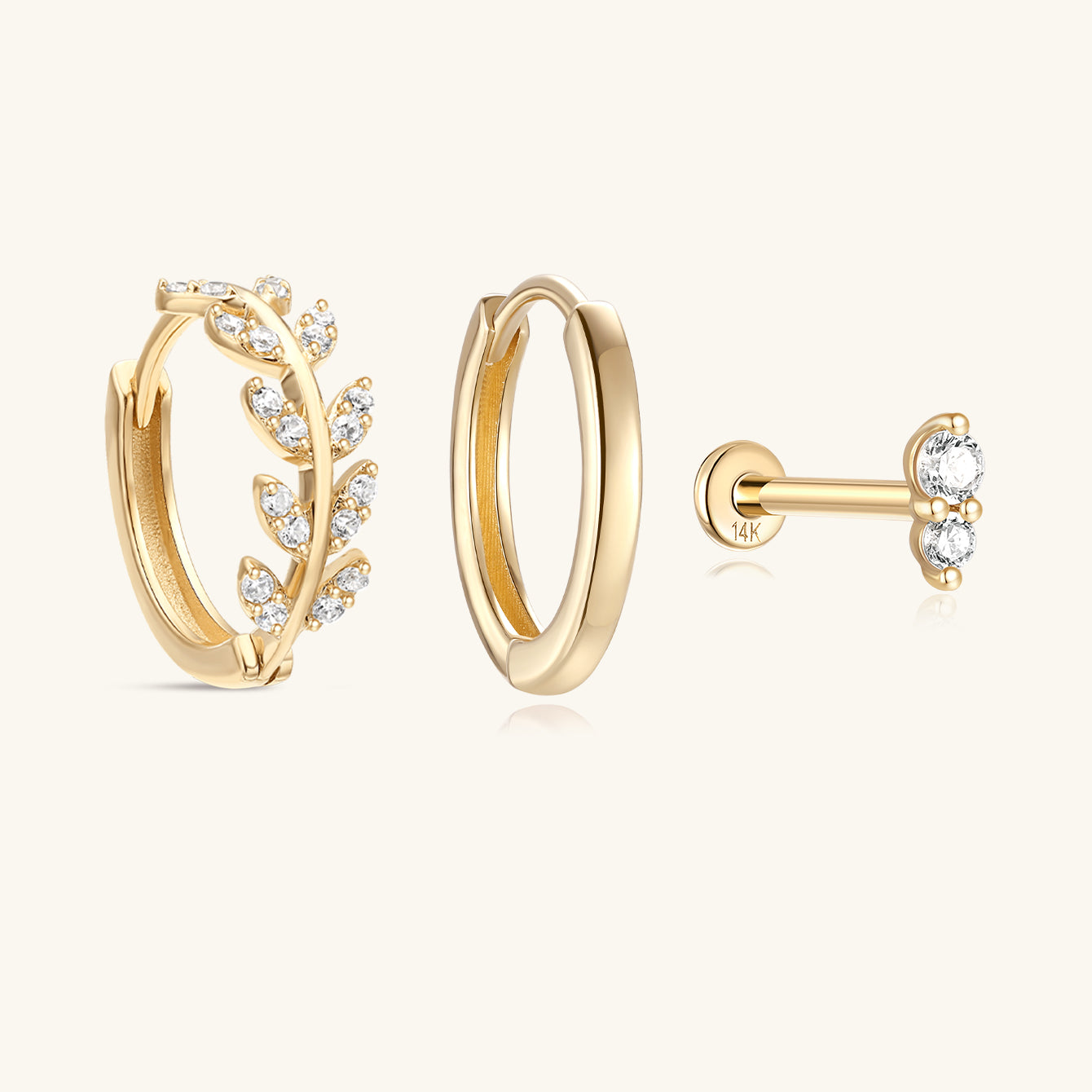 Sparkle Set in 14K Solid Gold