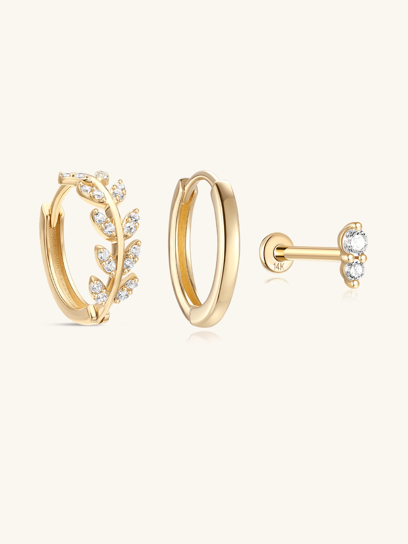 Sparkle Set in 14K Solid Gold