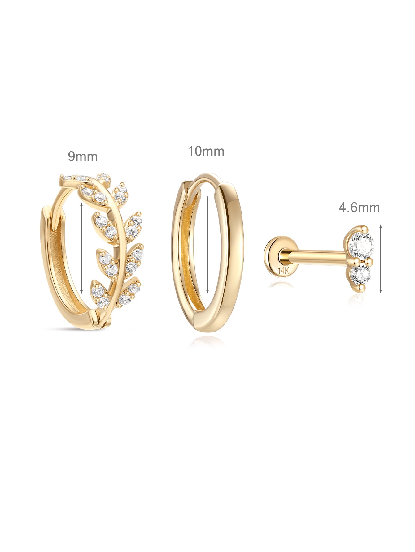 Sparkle Set in 14K Solid Gold