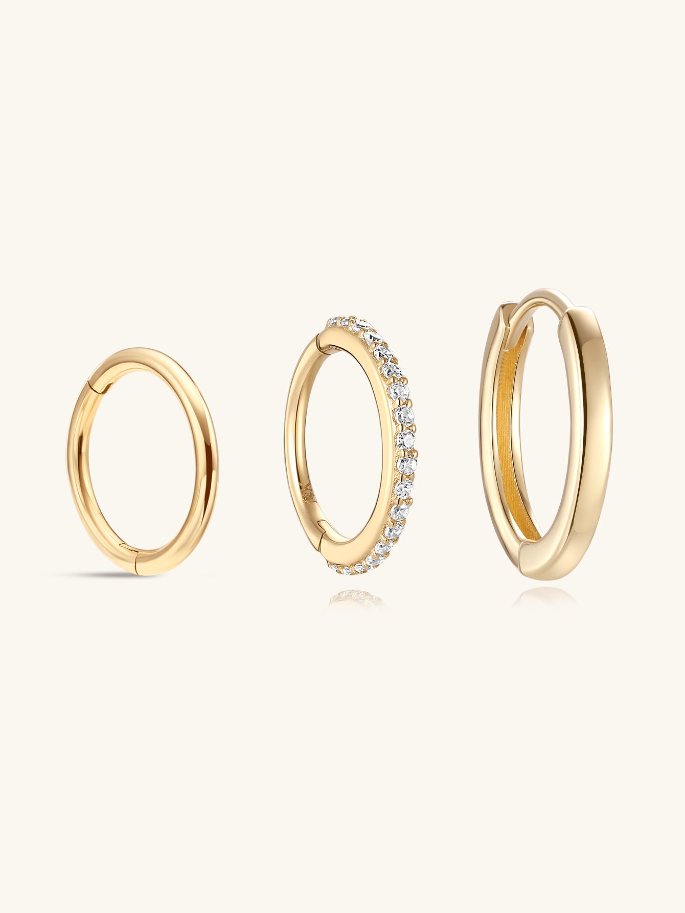 Classic Hoops Set in 14K Solid Gold