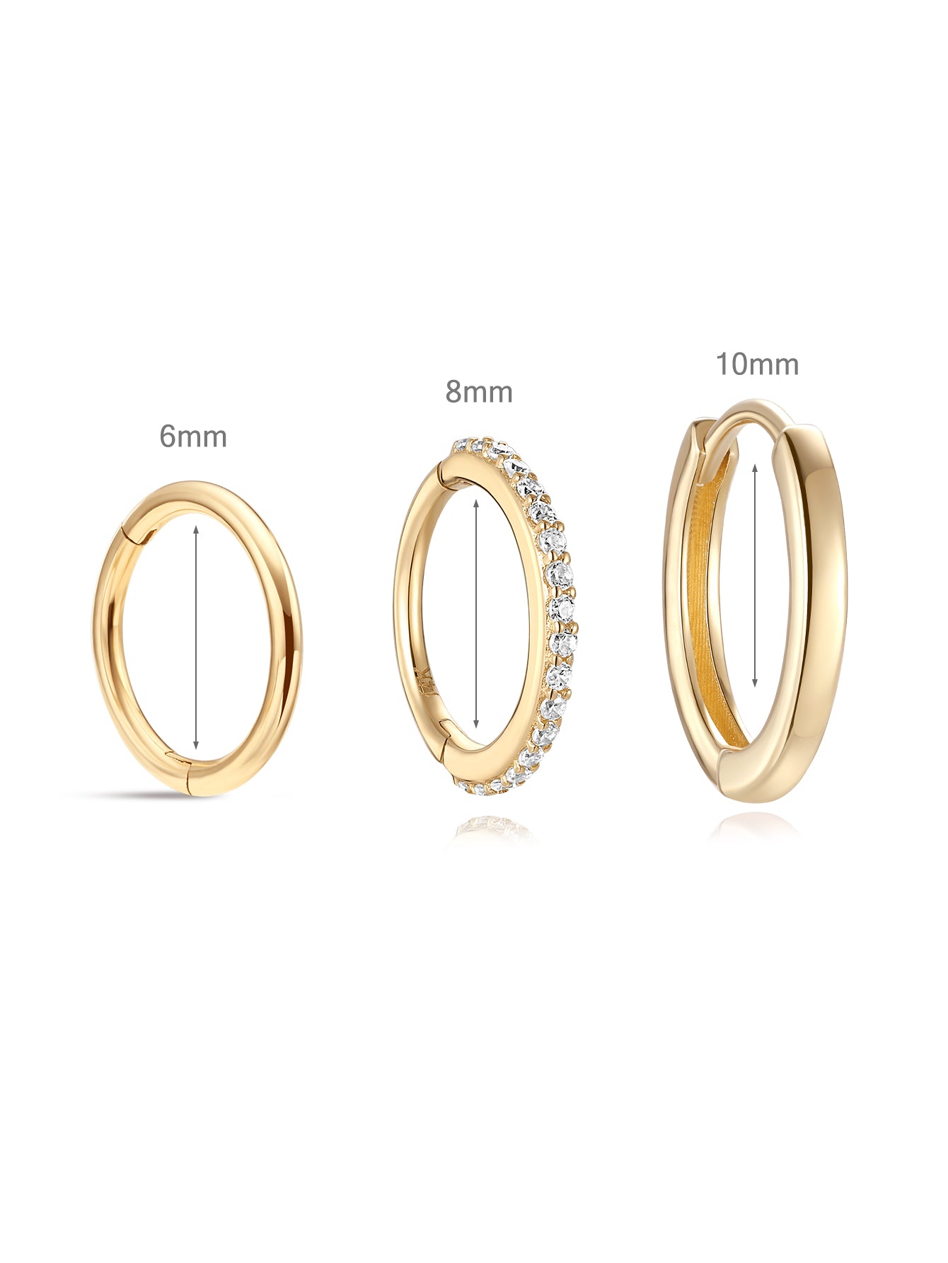 Classic Hoops Set in 14K Solid Gold