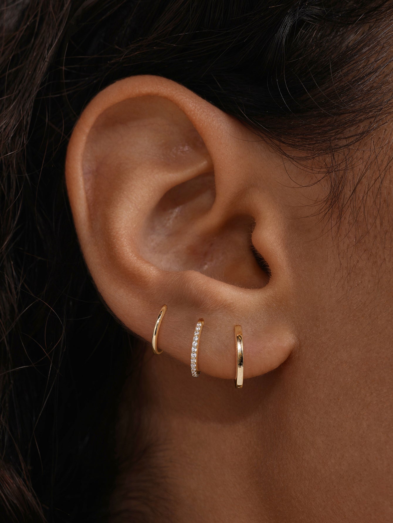 Classic Hoops Set in 14K Solid Gold