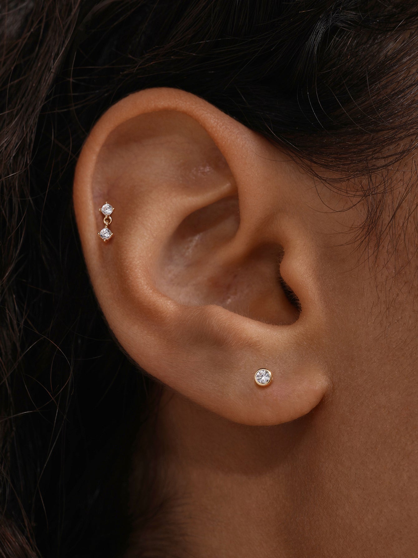 Minimalist Flatback Set in 14K Solid Gold