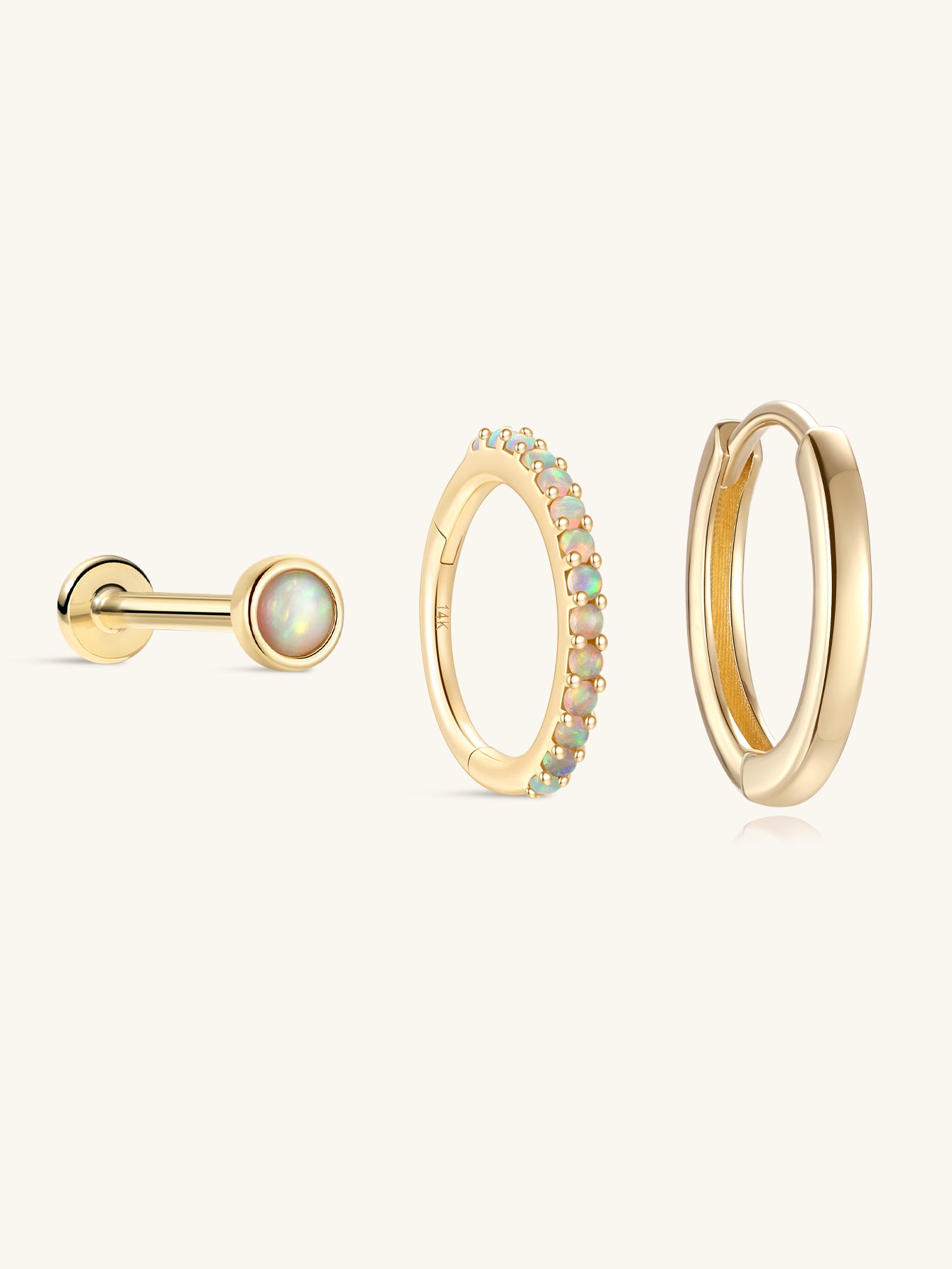 Opal Set in 14K Solid Gold