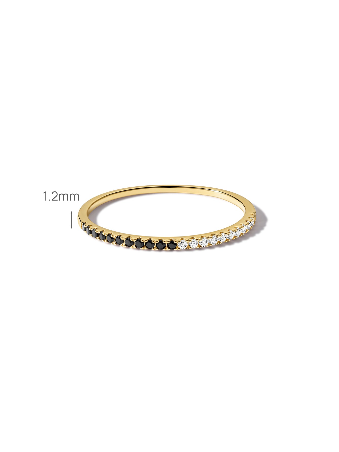 Essentials Duo Tone Pavé Ring in 14K Solid Gold