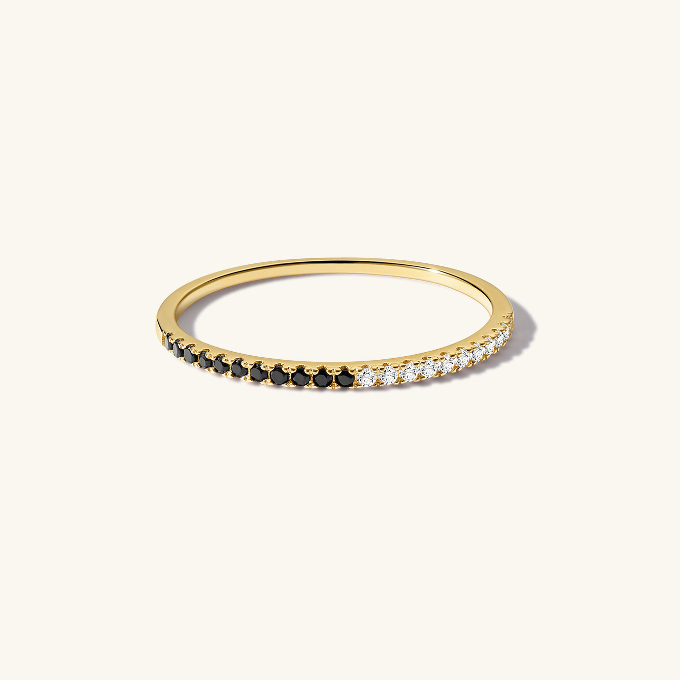 Essentials Duo Tone Pavé Ring in 14K Solid Gold