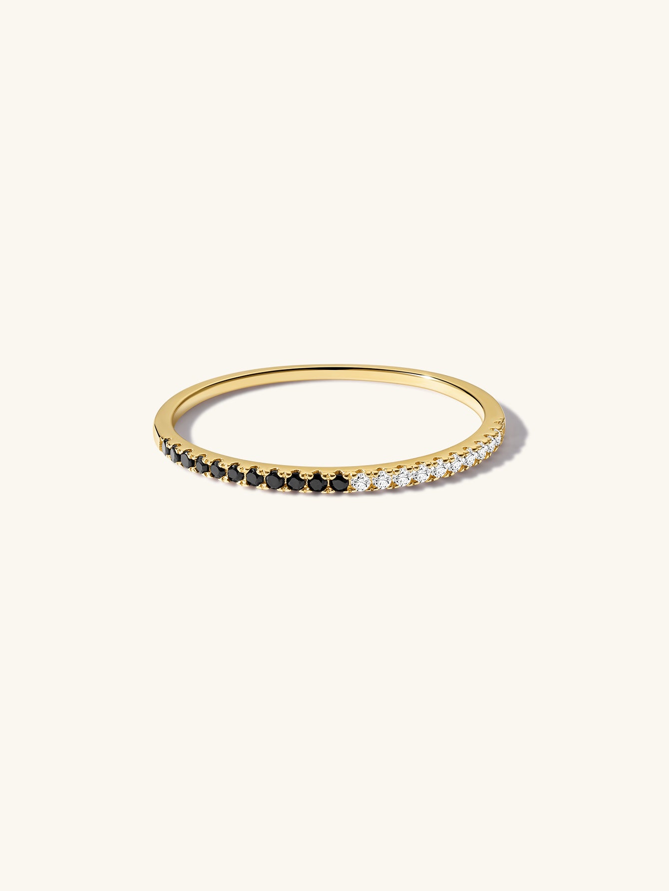 Essentials Duo Tone Pavé Ring in 14K Solid Gold