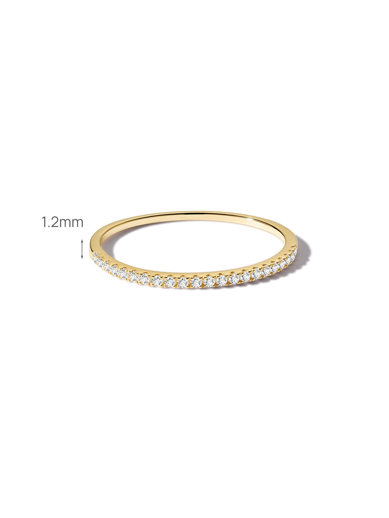 Essentials Classic Pavé Stacking Ring in 14K Solid Gold