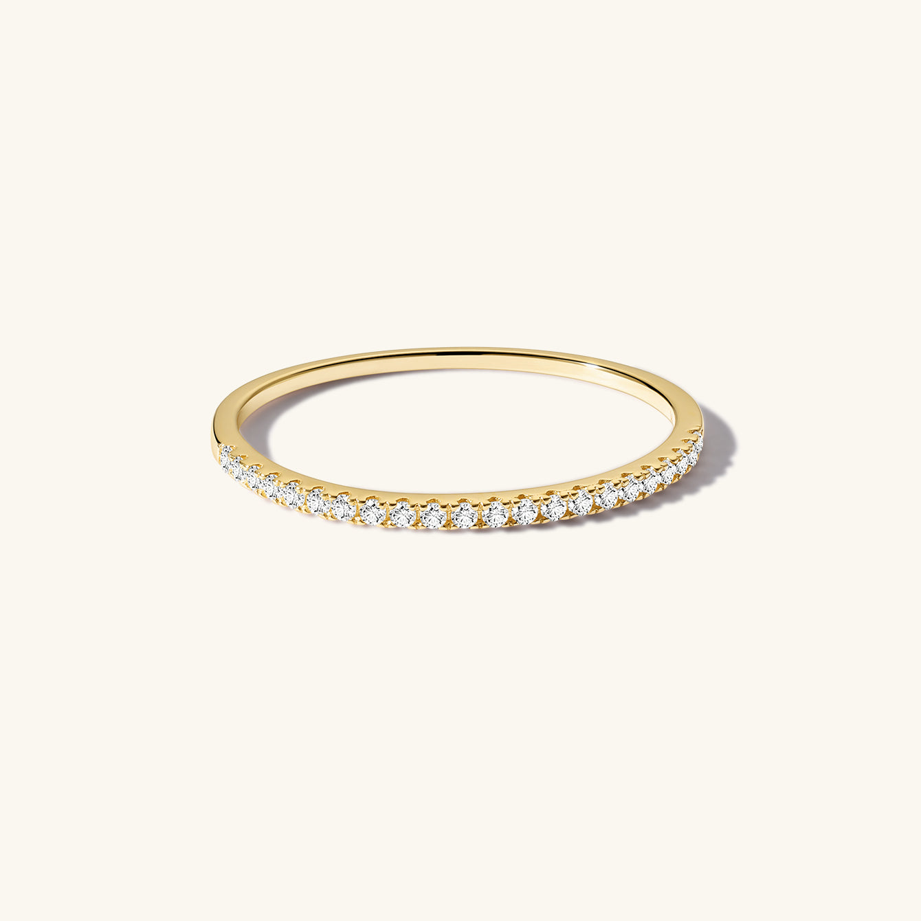 Essentials Classic Pavé Stacking Ring in 14K Solid Gold