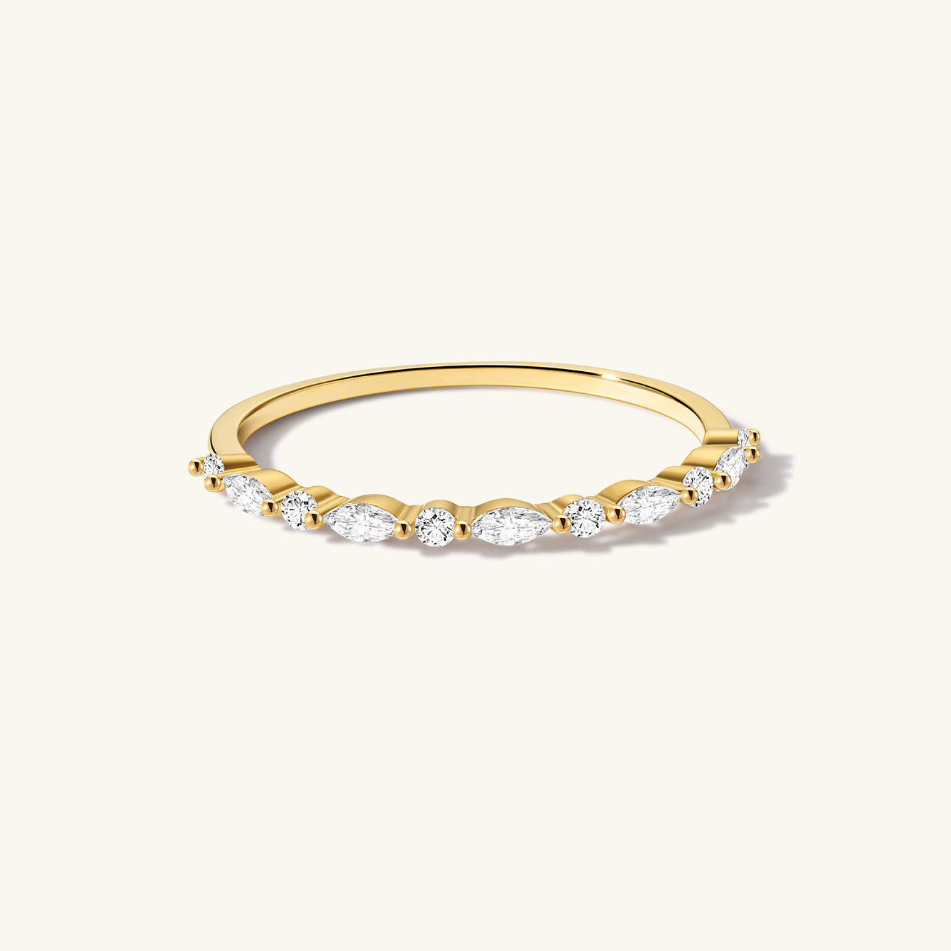 Essentials Alternating Marquise Ring in 14K Solid Gold