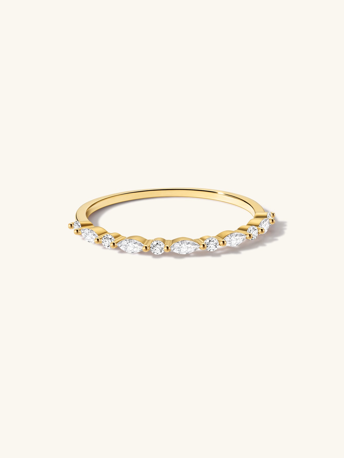 Essentials Alternating Marquise Ring in 14K Solid Gold