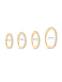 kosiner jewelry 14K Solid Gold Pave Eternity Hoop Huggie Earring