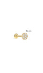 Kosiner 14K Solid Gold Classic Round Ear Piercing Stud