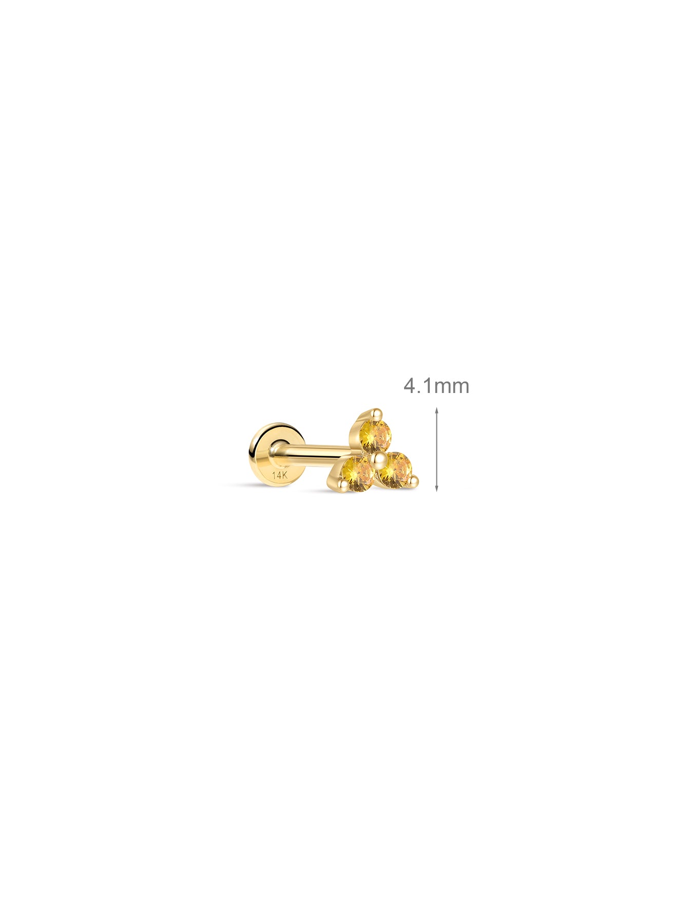 Perno portafortuna lucido della Trinità di novembre in oro massiccio 14K