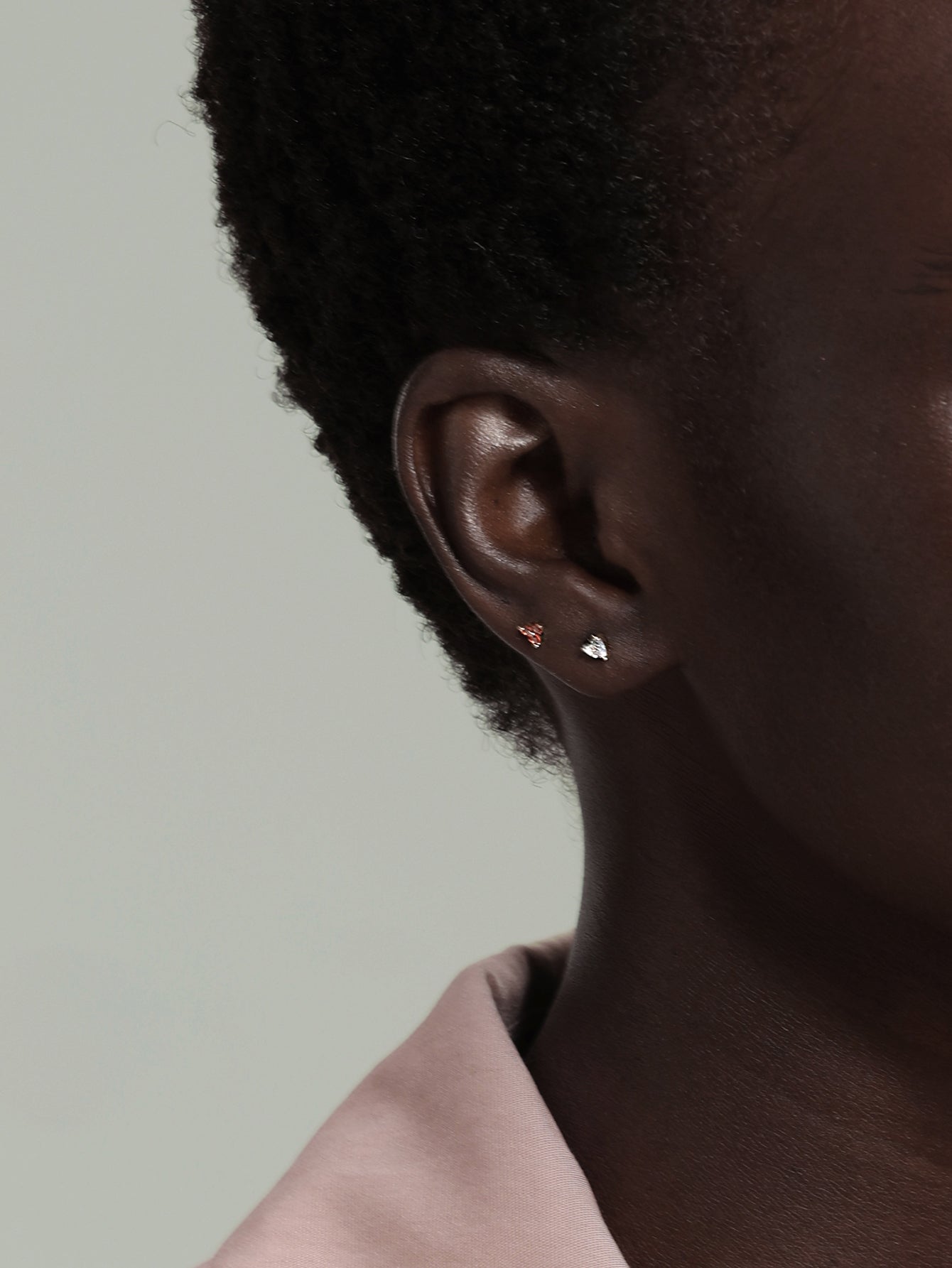 14K massief gouden januari Trinity glanzende geboortesteen Stud