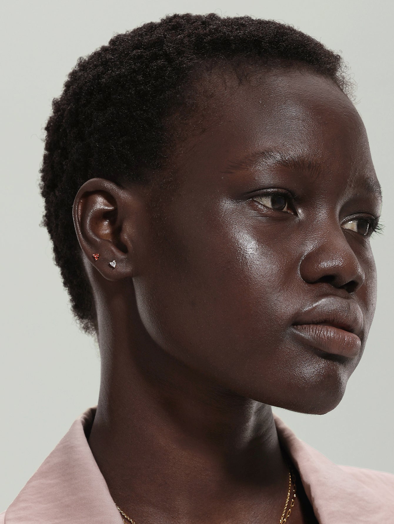 14K massief gouden januari Trinity glanzende geboortesteen Stud