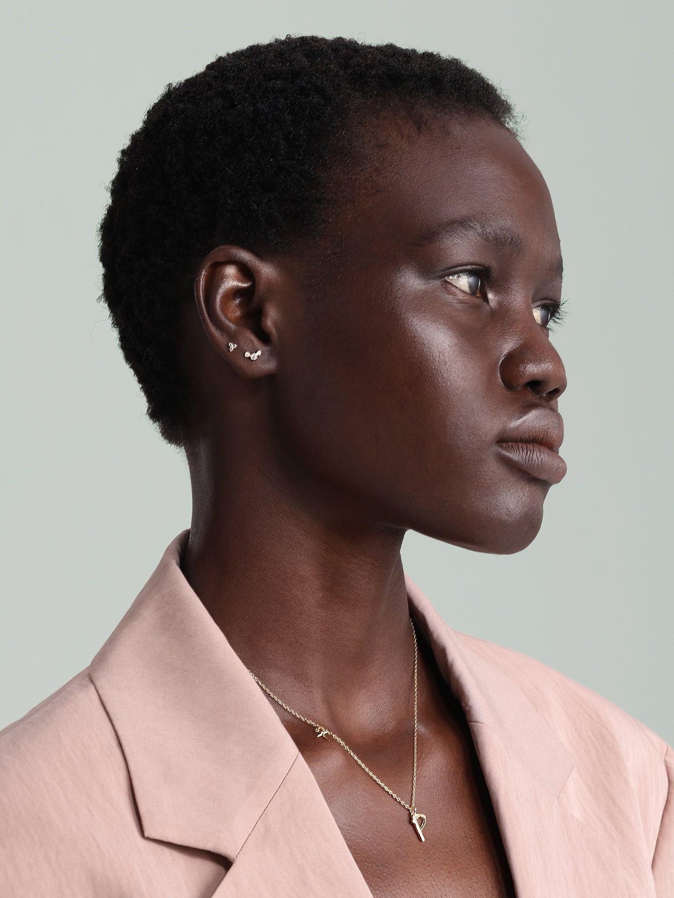 14K massief gouden Trinity glanzende geboortesteen Stud