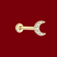 Piercing de oreja de luna de oro macizo de 14 quilates