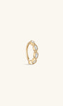 KOSINER 14K solid gold classic marquise bezel hoop featuring ultra shine AAAAA cubic zirconia crystal, waterproof, tarnish-proof, and hypoallergenic design.