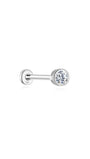14K Solid Gold Zircon Threaded Ear Piercing Stud - Kosinerjewelry-13