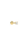 Kosiner 14K Solid White Gold Internally Threaded Flatback Stud, Hypoallergenic