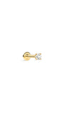 Kosiner 14K Solid White Gold Internally Threaded Flatback Stud, Hypoallergenic