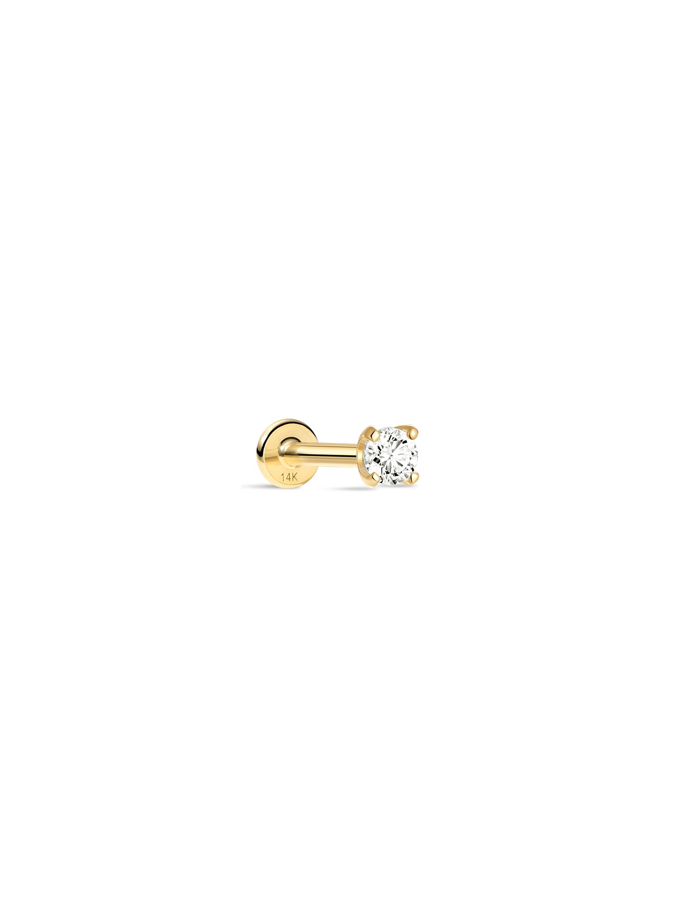 Kosiner - Piercing de oreja clásico de oro macizo de 14 quilates, 0.157 in