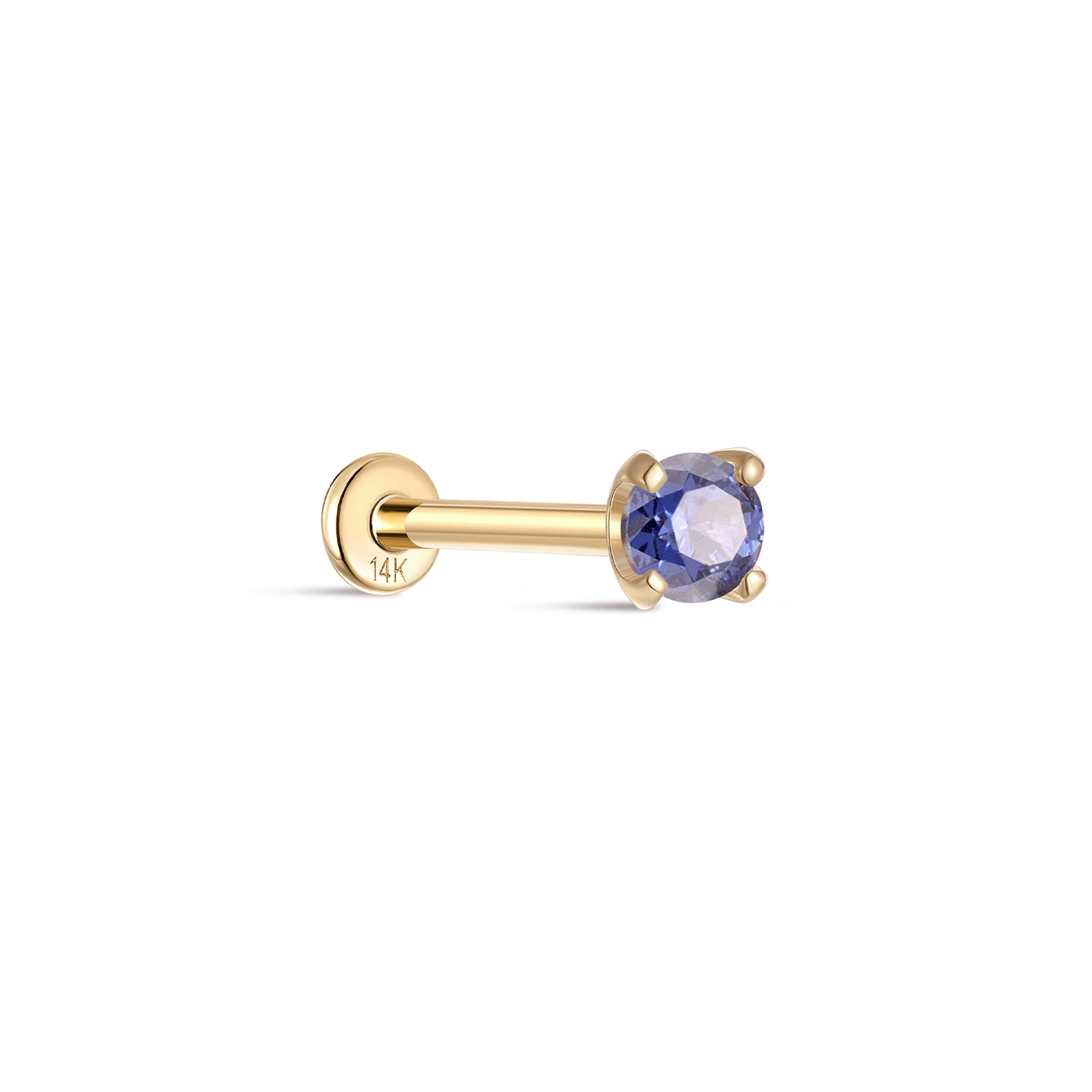 KOSINER 14K Gold Clear Birthstone Stud in Curated Ear Piercing