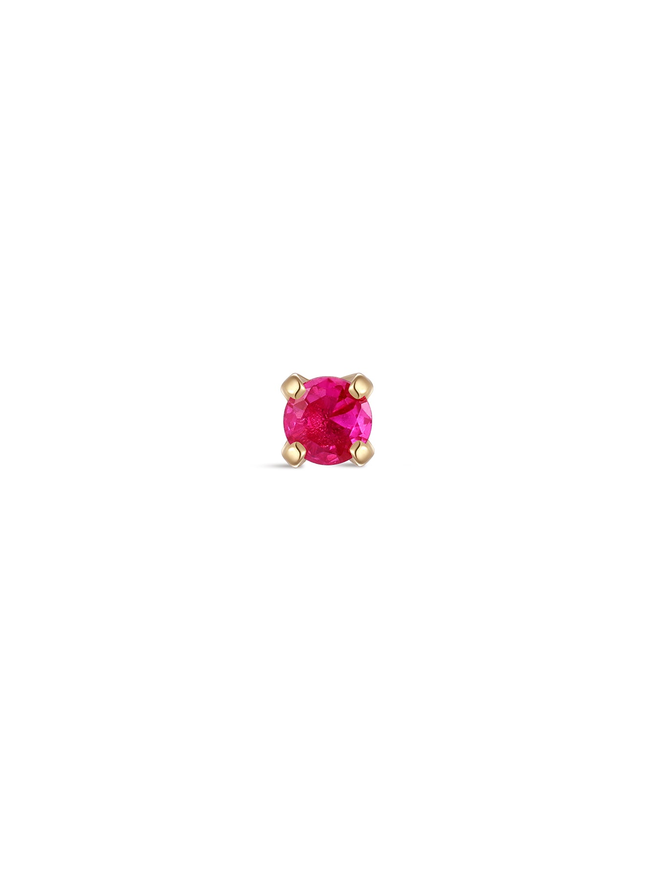 14K Solid Gold July Birthstone Stud