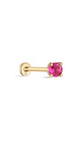14K Solid Gold July Birthstone Stud