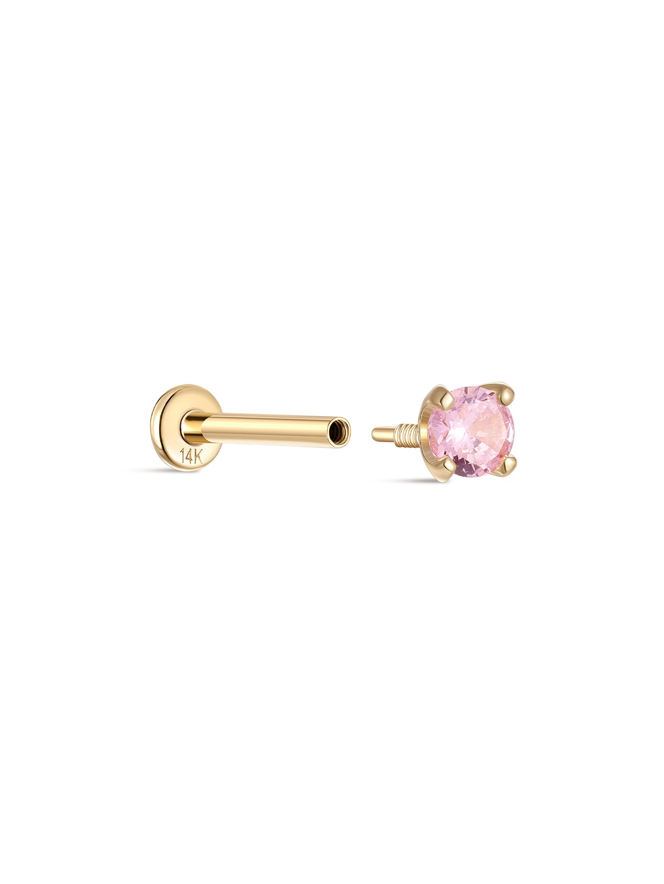 14K massief gouden oktober Birthstone Stud
