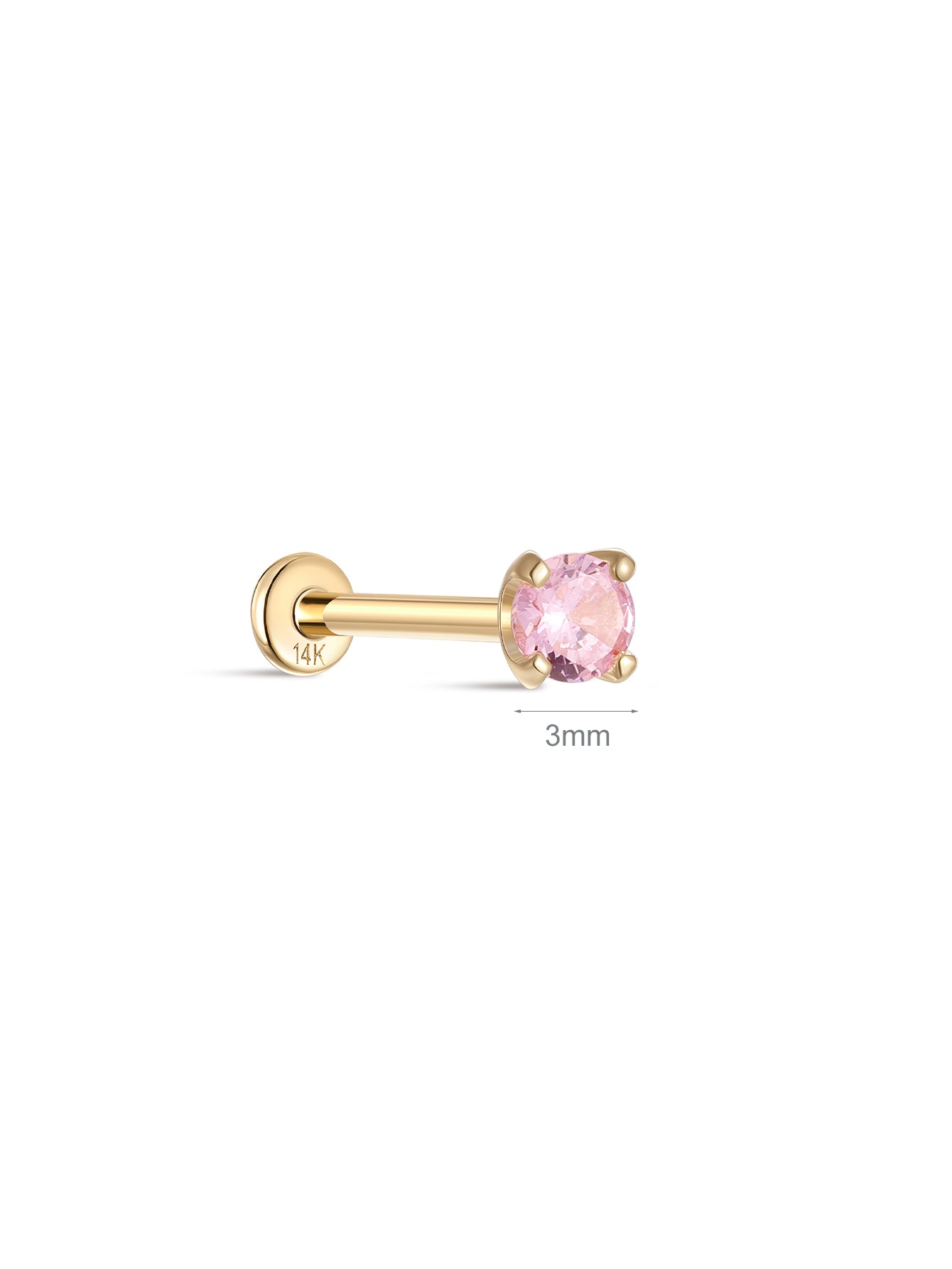 14K massief gouden oktober Birthstone Stud