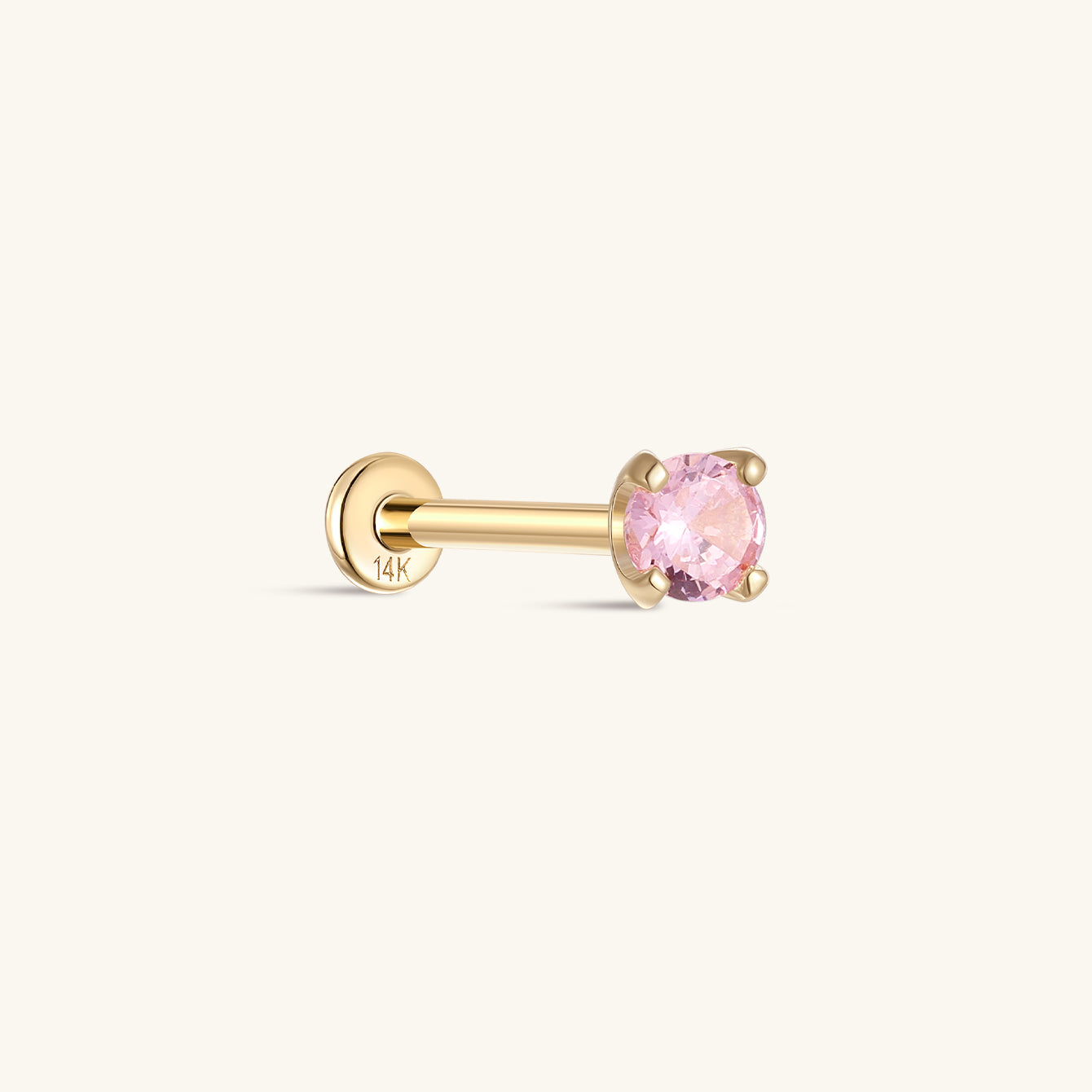 14K massief gouden oktober Birthstone Stud