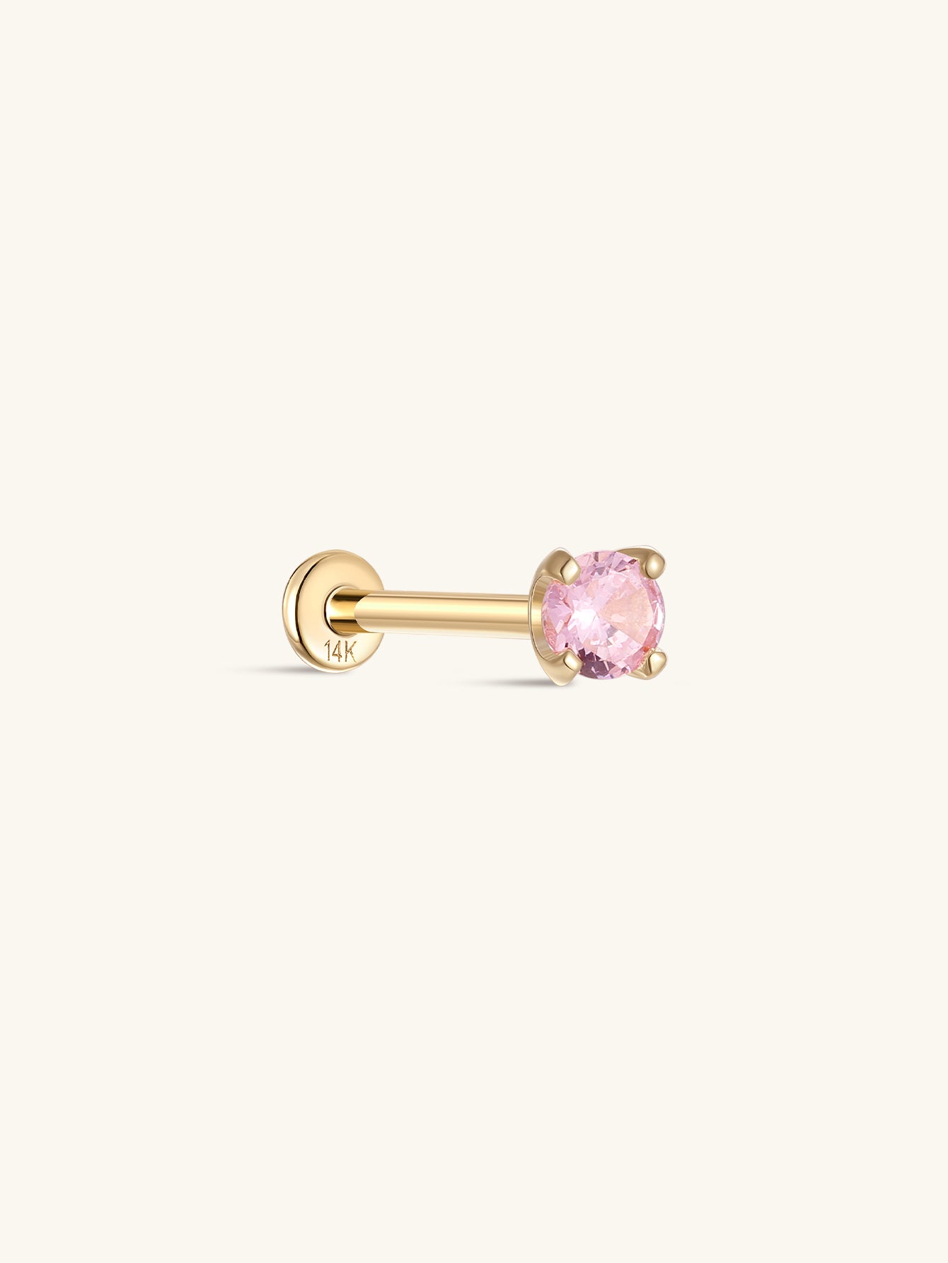 14K Solid Gold October Birthstone Stud